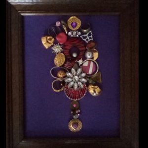 Beautiful Vintage Framed  Jewelry Art~One of a Kind~